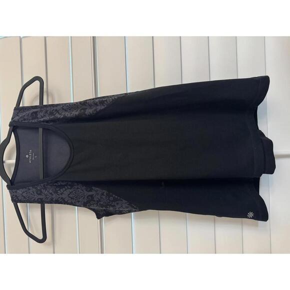 Athleta black and gray print racerback tank top size Large - Picture 2 of 5